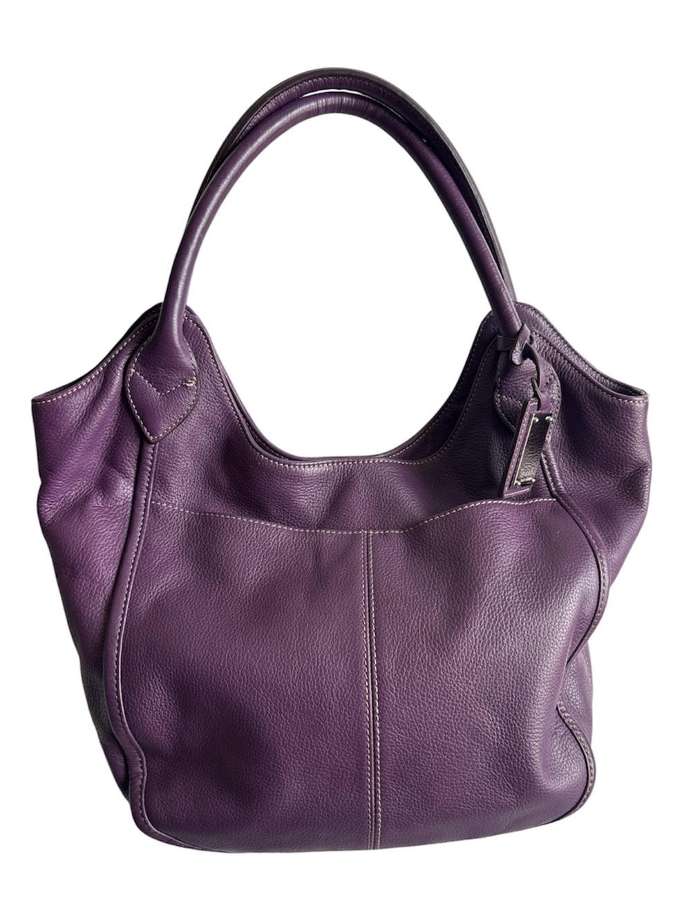 Tignanello Pebbled Purple Leather Hobo Bag